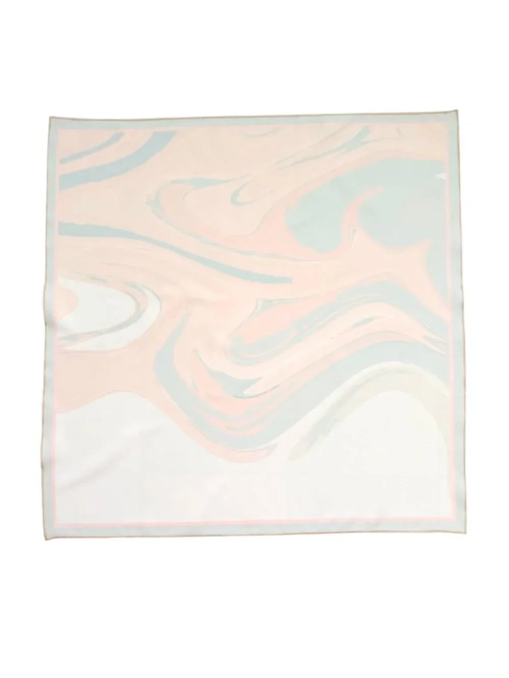 Salmon & Gray Marble Swirl Square Scarf 48x48cm | Custom Design Bandana NWOT